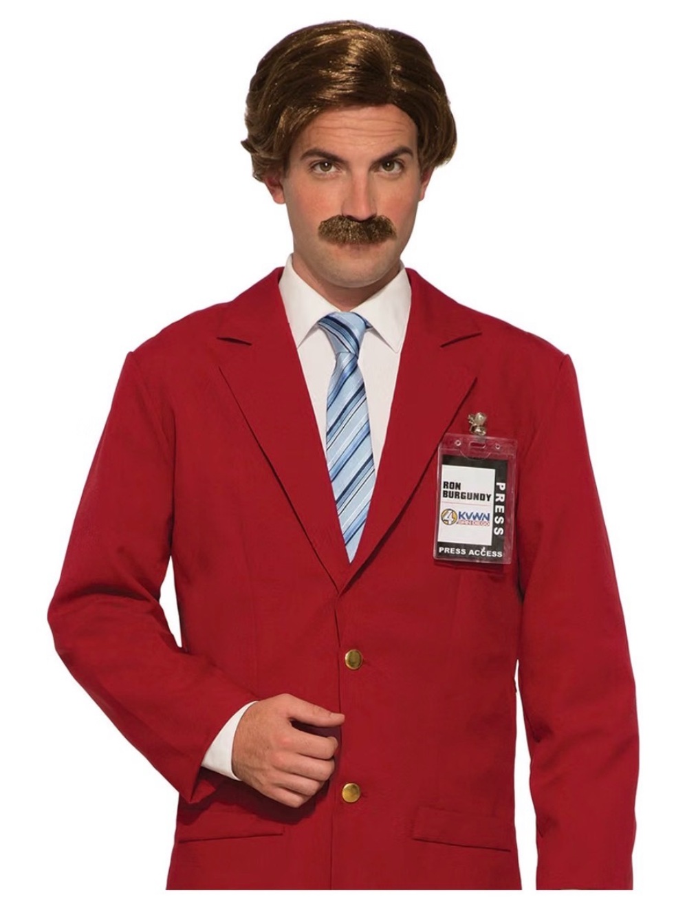🎃 Anchorman Men’s Costume Wig & Moustache - NEW 3 for $10 🎃